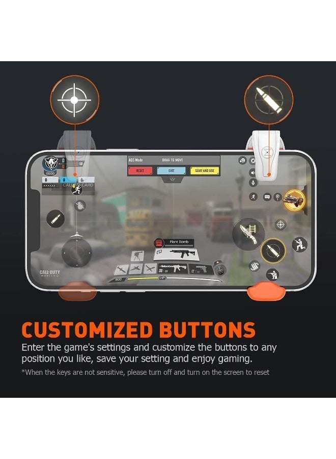 BIGBIG WON JET Automatic Laser Gaming Mobile Triggers by BIGBIG WON, Super Fast Shooting, 75mah long lasting battery,High-Frequency Burst Mode, Alloy Buttons, IPhone/Android Compatible, PUBG Battlefield Accessory - 2 pieces left and right - Image 4