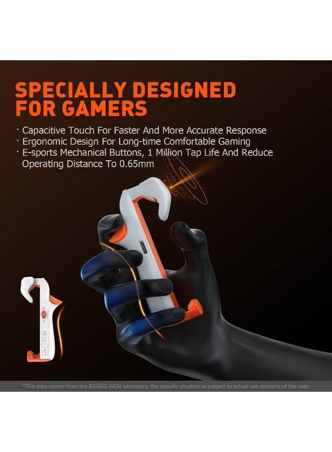 BIGBIG WON JET Automatic Laser Gaming Mobile Triggers by BIGBIG WON, Super Fast Shooting, 75mah long lasting battery,High-Frequency Burst Mode, Alloy Buttons, IPhone/Android Compatible, PUBG Battlefield Accessory - 2 pieces left and right - Image 3