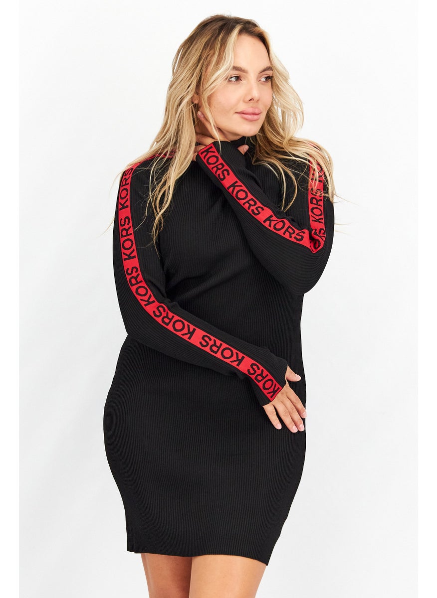Michael Kors Women Brand Logo Mini Dress, Black Combo  - Image 1