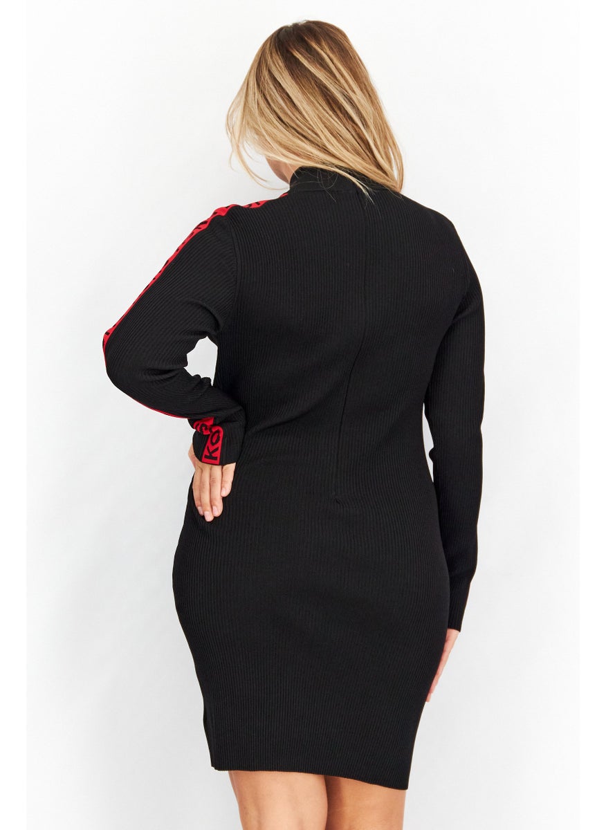 Michael Kors Women Brand Logo Mini Dress, Black Combo  - Image 4