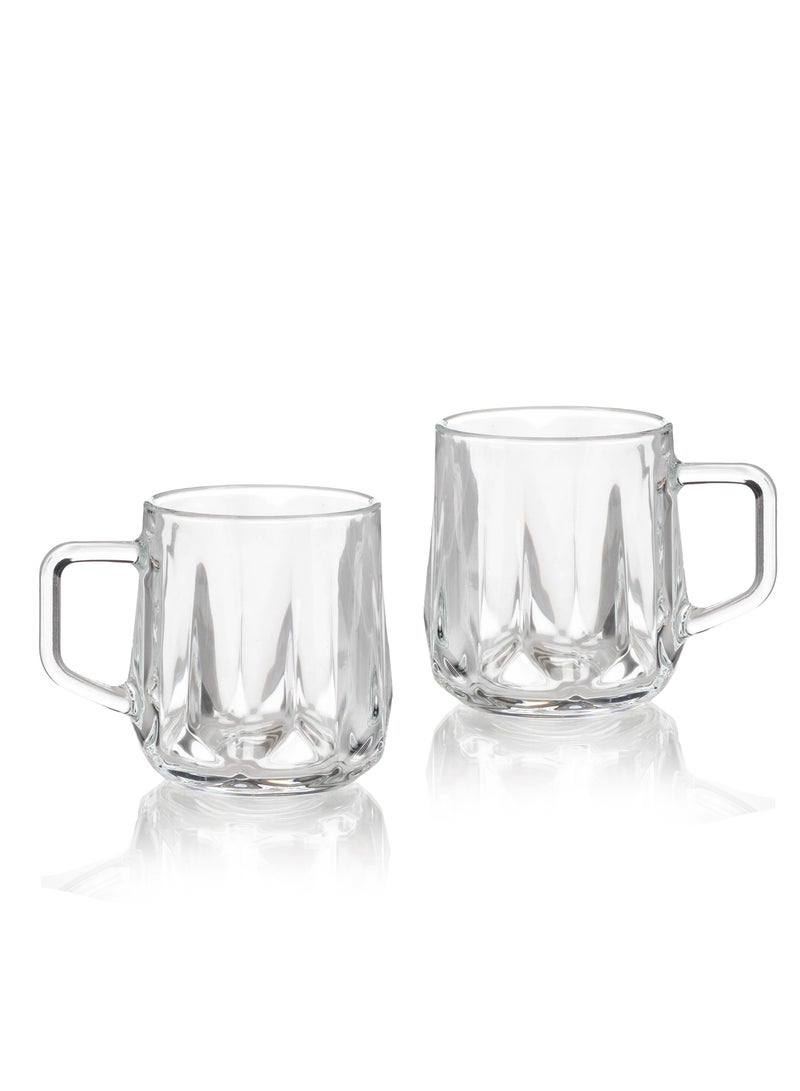 Dania Set of 2 glass cups With engravings that give more information. From the aesthetic to the shape of the cup.     Capacity 300ml Height 8 cm.  - Image 1