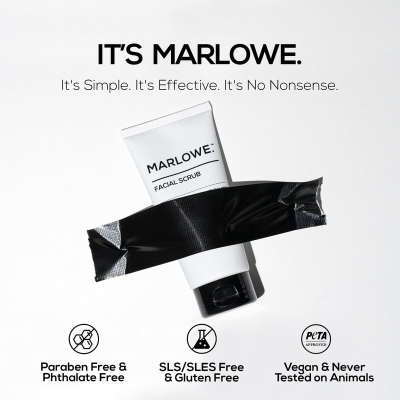 MARLOWE. No. 122 Facial Scrub 6 oz, Gentle Face Exfoliator with Apricot Seed Powder & Pumice, Cleanses & Smooths, Fresh Pine & Agarwood Scent - Image 4