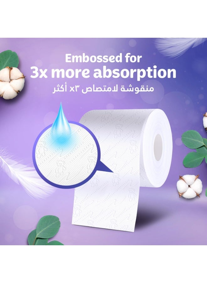 ورق تواليت فائق الجفاف، 3 طبقات، 4 لفات، مناديل حمام منقوشة ذات قدرة امتصاص فائقة - Image 4