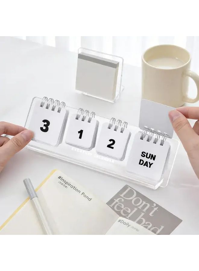 2026 Acrylic Perpetual Calendar Set Weekly Monthly View Desk Calendar January To December Dates Elegant Yearly Planner For Office School Dated Monthly Layouts Compatible With PC Laptop Schedule Display - Image 4