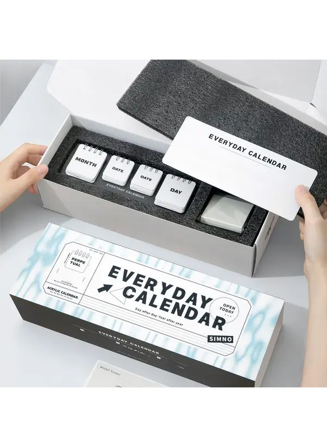 2026 Acrylic Perpetual Calendar Set Weekly Monthly View Desk Calendar January To December Dates Elegant Yearly Planner For Office School Dated Monthly Layouts Compatible With PC Laptop Schedule Display - Image 3