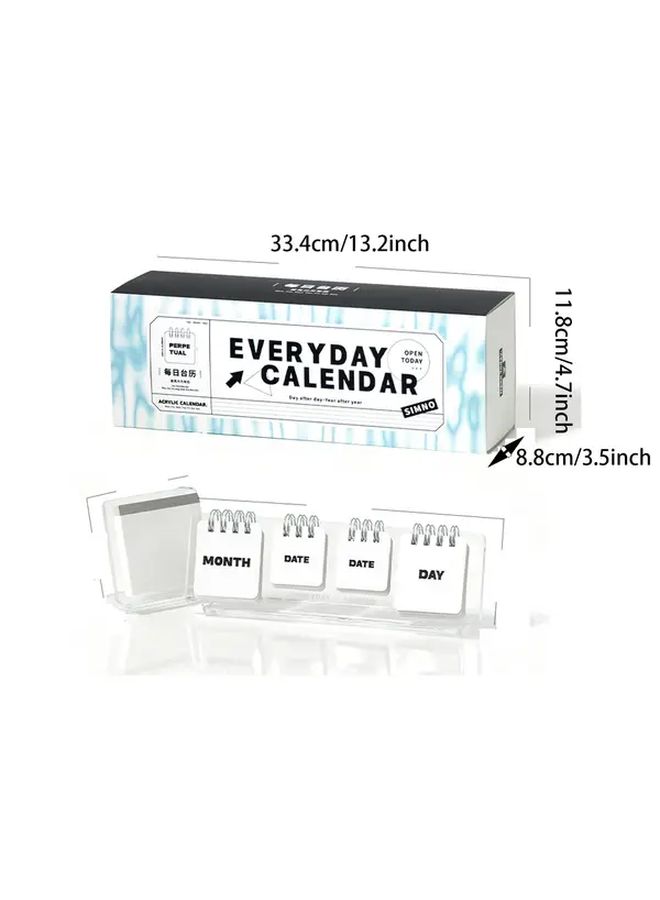 2026 Acrylic Perpetual Calendar Set Weekly Monthly View Desk Calendar January To December Dates Elegant Yearly Planner For Office School Dated Monthly Layouts Compatible With PC Laptop Schedule Display - Image 2