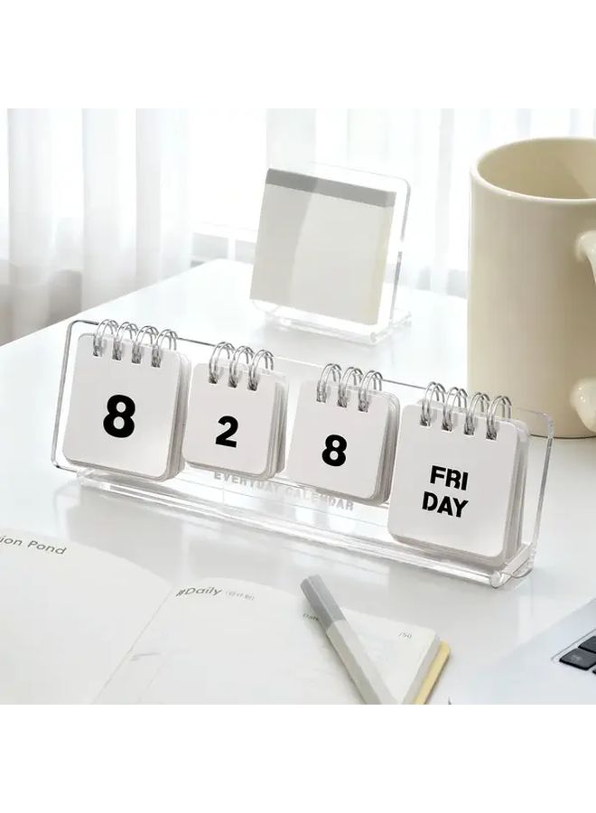 2026 Acrylic Perpetual Calendar Set Weekly Monthly View Desk Calendar January To December Dates Elegant Yearly Planner For Office School Dated Monthly Layouts Compatible With PC Laptop Schedule Display - Image 1