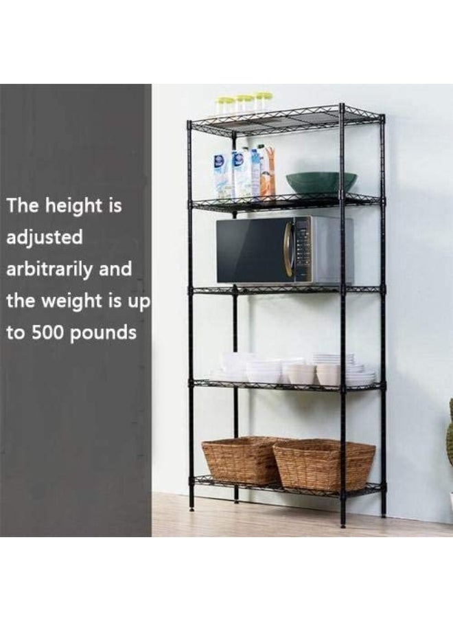Beone DIY 5 Shelf Tier Racks Height Adjustable Rack Heavy Duty Storage Shelving Unit Steel Organizer Wire Rack (55 x 30 x 150 cm)  - Image 5