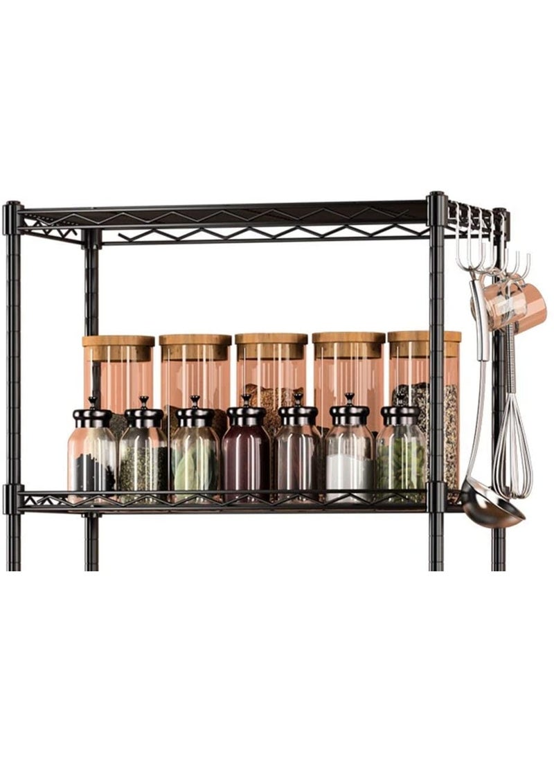 Beone DIY 5 Shelf Tier Racks Height Adjustable Rack Heavy Duty Storage Shelving Unit Steel Organizer Wire Rack (55 x 30 x 150 cm)  - Image 4