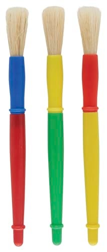 Creativity Street Chubby White Bristle Easy Grip Plastic Handle Paint Brush Set, 1/2 X 7 in, Multiple Color, Set of 30 - 76182 - Image 2