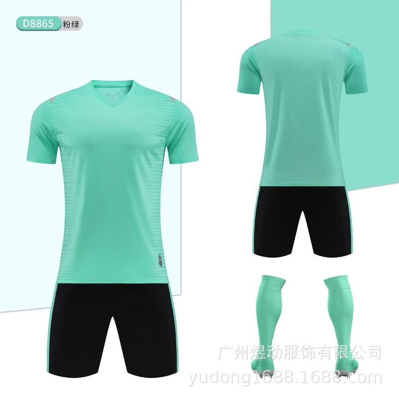 New Football Clothes Suit Children Adult Short Sleeve Jersey Student Competition Training Clothes Quick Drying Sports Jersey - Image 1
