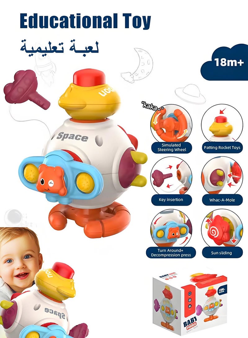 ألعاب مونتيسوري 6 في 1، ألعاب تعليمية متعددة الوظائف للأطفال، ألعاب تفاعلية حسية للأطفال، لعبة للتعليم المبكر، لعبة تعلم للأطفال، ألعاب إدراكية للأطفال، ألعاب نشاط متعددة السطوح لتنمية المهارات الحركية الدقيقة والإدراك. - Image 1