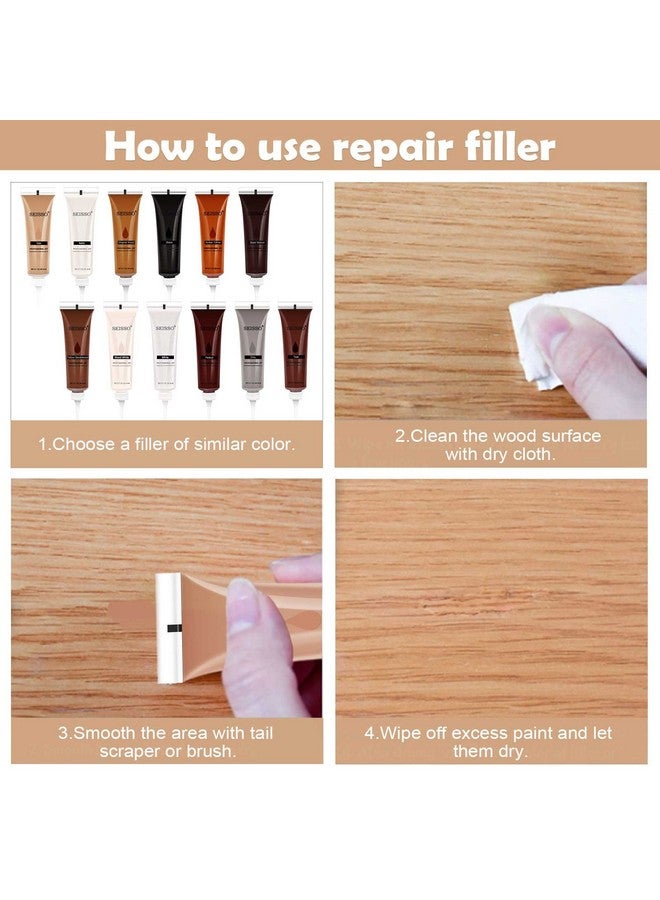 سيسو مجموعة إصلاح الأثاث SEISSO، علامات خشبية للخدوش، 12 لونًا من علامات تلميع الأثاث وحشو الخشب، مجموعة إصلاح الخشب الجديدة - استعادة الطاولة الخشبية والخزانة والأرضيات والباب - Image 4