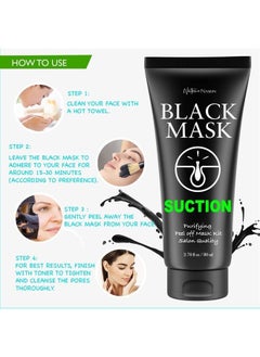Blackhead Remover Mask Valuable 3-in-1 Kit Purifying Peel Off Mask, With 5 Blackhead & Pimple Comedone Extractors and Silicone Brush, Deep Cleansing Blackheads Removal Mask Kit