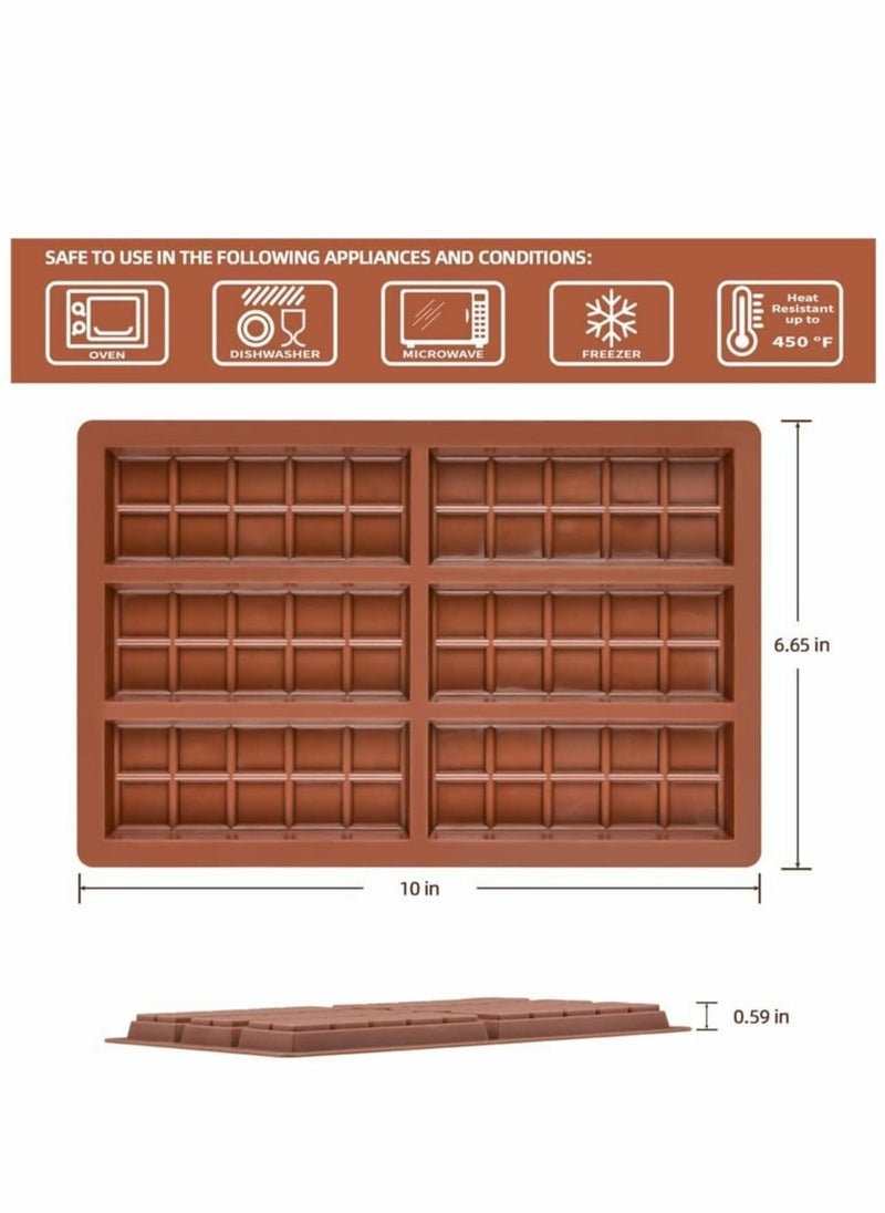 Captaintech Silicone Chocolate Molds, Rectangle Chocolate Bar Sweet Molds Silicone Bakeware Wax Melt Molds, Non-Stick and Bpa Free for Hard Candy, Chocolate, Gummy, Caramel, Ganache, Ice Cubes Mini Silicone Mold  - Image 2