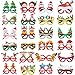 Thuodo 24Pcs Christmas Glasses Glitter Party Decorations Eyeglasses Frames Costume Eyeglasses for Christmas Parties Holiday Favors Photo Booth Novelty Glasses Cosplay One Size Fits All - Image 3