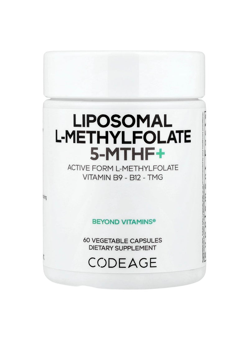 Codeage Liposomal L-Methylfolate 5-MTHF+, 60 Vegetable Capsules