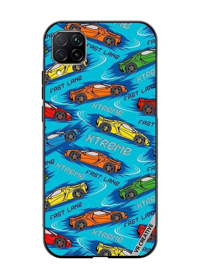 VR CREATIVE Protective Case Cover For Huawei Nova 7i/P40 Lite Abstract Seamless Pattern With Sport Cars Design Multicolour - Image 1
