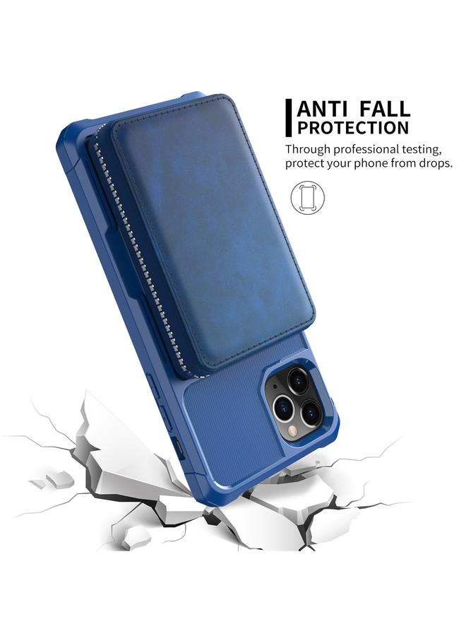 S-TOP Case For iPhone 12 Pro Max Zipper Wallet Card Bag PU Back Case - Image 5