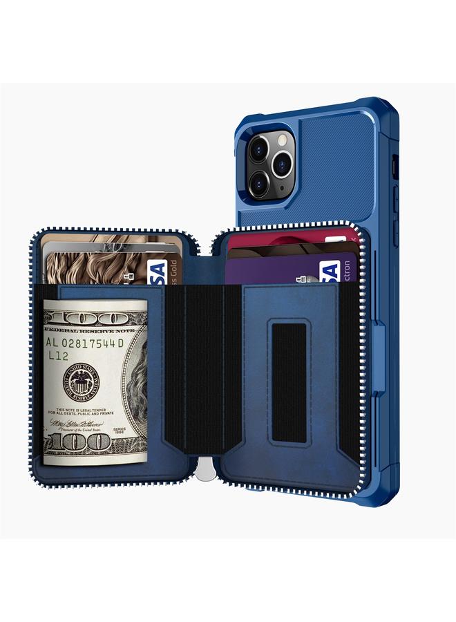 S-TOP Case For iPhone 12 Pro Max Zipper Wallet Card Bag PU Back Case - Image 3