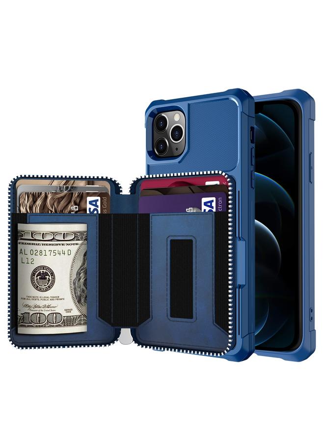 S-TOP Case For iPhone 12 Pro Max Zipper Wallet Card Bag PU Back Case - Image 1