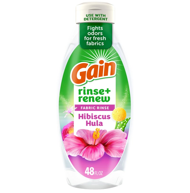 Gain Rinse and Renew Fabric Rinse Hibiscus Hula 48 fl oz Odor Fighter Laundry Deodorizer