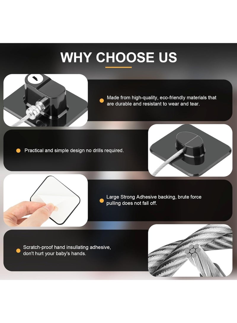 قفل الثلاجة، قطعتان قفل ثلاجة مطورة للفريزر والخزائن والأدراج والخزانات والنوافذ والأبواب، مصنوع من ABS متين مع خلفية لاصقة، سهل التركيب - Image 4