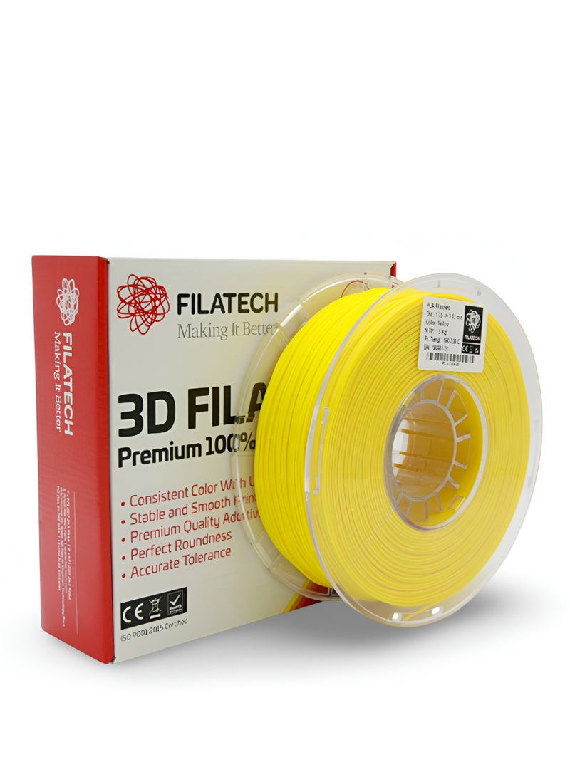 Filatech Premium PLA 3D Printing Filament – Yellow | Made in UAE | Non-Toxic, Easy Extrusion, Ideal for High-Precision Prints  - Image 1