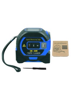 3 In 1 Digital Tape Measure Blue High Elasticity Accurate Auto Lock Digital Distance Tape for Bearing Testing 60m/196.9ft