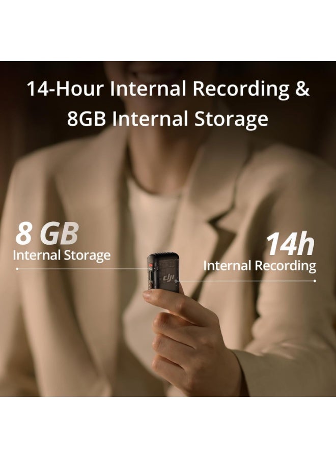 dji DJI Mic 2 Transmitter (Shadow Black), Wireless Microphone with Intelligent Noise Cancelling, 14-Hour Internal Recording, 6-Hour Battery, Magnetic Attachment, Bluetooth Microphone, YouTube, Vlogs  - Image 4