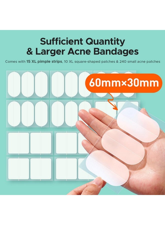 تي كيه تي كيه رقعة كبيرة لعلاج حب الشباب من TKTK للوجه، رقعة كبيرة لعلاج حب الشباب، 60 × 30 مم، ضمادات كبيرة من مادة الهيدروكولويد للجسم والظهر والجبهة والذقن والرقبة (بيضاوي، مربع، نقطي، 5 مقاسات، 265 رقعة) - Image 2