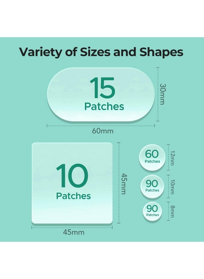 تي كيه تي كيه رقعة كبيرة لعلاج حب الشباب من TKTK للوجه، رقعة كبيرة لعلاج حب الشباب، 60 × 30 مم، ضمادات كبيرة من مادة الهيدروكولويد للجسم والظهر والجبهة والذقن والرقبة (بيضاوي، مربع، نقطي، 5 مقاسات، 265 رقعة) - Image 4