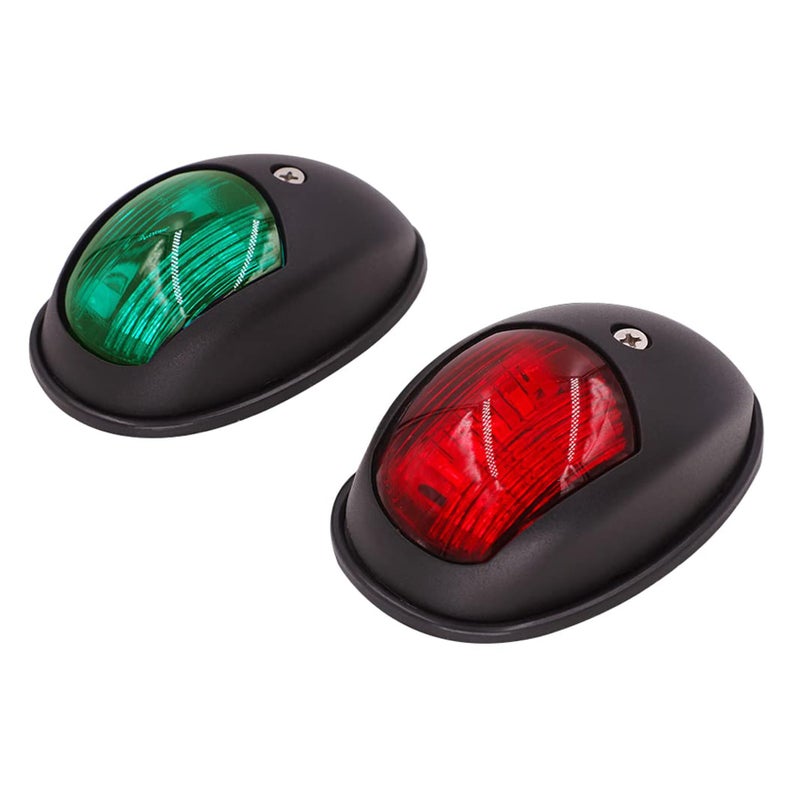 Obcursco Boat Navigation Lights, LED Red and Green Vertical Mount for Bow and Stern, IP67 Waterproof Marine Lights for Pontoon, Bass, and Jon Boats (Black) - Image 1
