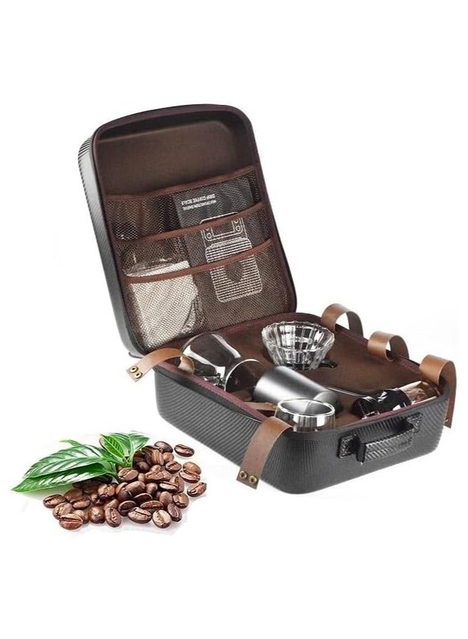 V60 Pour Over Coffee Set – Complete Coffee Brewing Kit with Black Gooseneck Kettle, Coffee Filter, Manual Grinder & Travel Storage Bag | DIY Portable Manual Coffee Maker Kit - Image 2