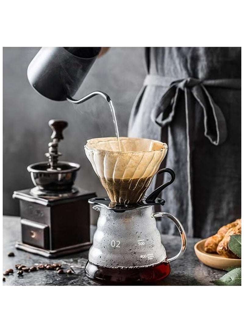 V60 Pour Over Coffee Set – Complete Coffee Brewing Kit with Black Gooseneck Kettle, Coffee Filter, Manual Grinder & Travel Storage Bag | DIY Portable Manual Coffee Maker Kit - Image 3