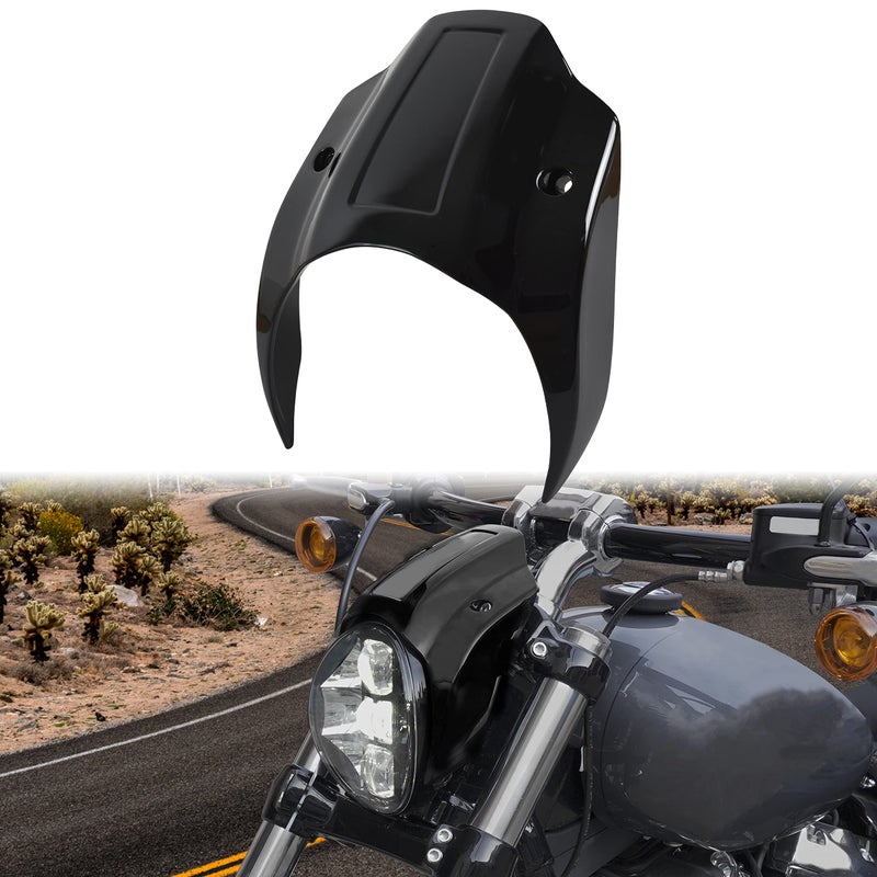 VEISUTOR Aluminum Gloss Black Headlight Fairing Cover for Harley Breakout Aluminum Head Light Bezel Trim Fairing Cowel Cover Kit for Harley Davidson Softail Breakout 20182020 Accessories