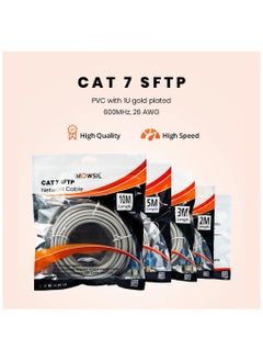 MOWSIL Ethernet Cable Cat7 10M Gigabit Network Cable High-Speed Flat 10Gbps Shielded Internet Cable RJ45 Ethernet Cable Patch Cable Compatible for Gaming PS5 PS4 PS3 Xbox Laptop Modem Router Computer  - Image 3