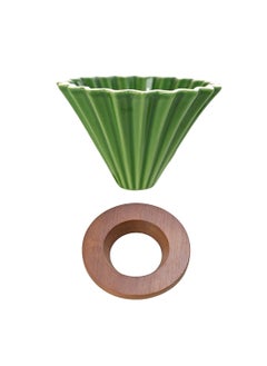 EqiEch V60 Ceramic Coffee Dripper Origami Style Cone Coffee Filter Reusable Pour Over  Coffee Dripper for Home Office Restaurants 1 To 4 Cups  - Image 1