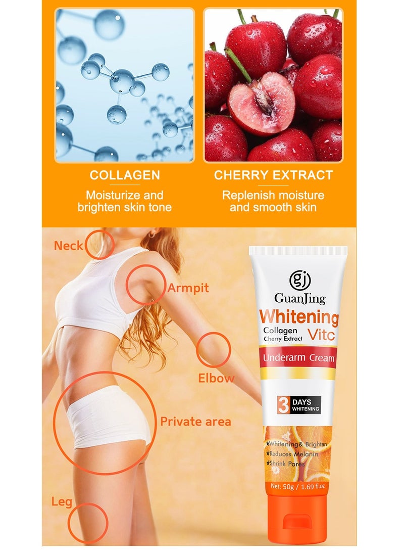 GUANJING Whitening Collagen Cherry Extract Vitc Underarm Cream for Sensitive Areas - Image 2