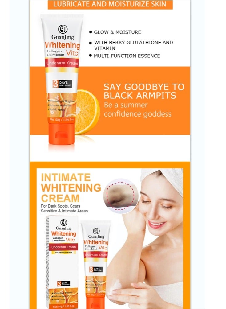 GUANJING Whitening Collagen Cherry Extract Vitc Underarm Cream for Sensitive Areas - Image 4