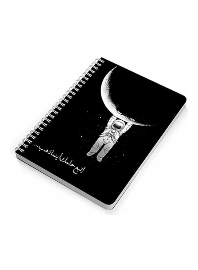 لوحة دفتر بسلك حلزوني مقاس A5 أسود/ أبيض - Image 2