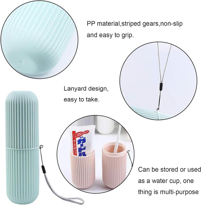 Roktry Capsule Shape Travel Toothbrush Toothpaste Case Holder Portable Toothbrush Storage Plastic Toothbrush Holder (Multi-Color, Pack of 2) - Image 3