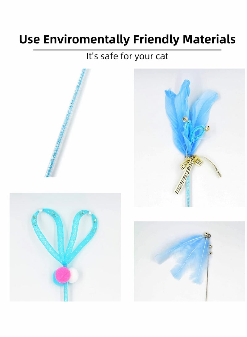 KASTWAVE Teaser Cat Toy, 6 Pack Wands for Kittens Playing, Interactive With Feather and Bell Indoor Cats, Toys Kitten Training - Image 3