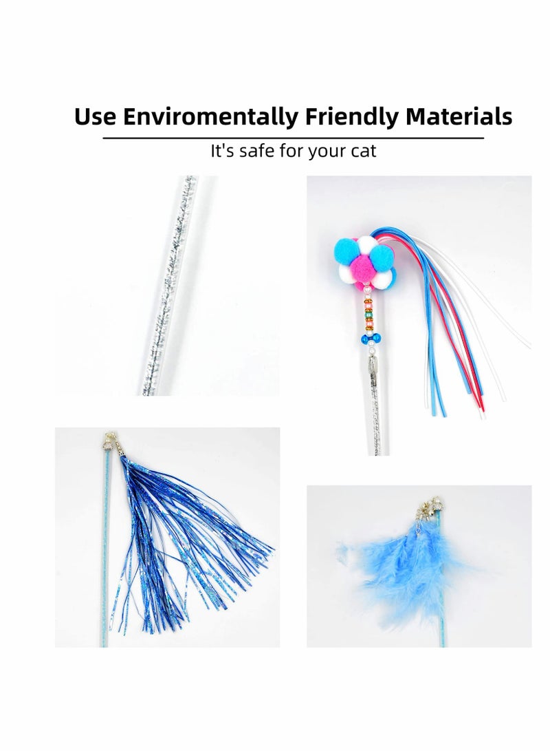 KASTWAVE Teaser Cat Toy, 6 Pack Wands for Kittens Playing, Interactive With Feather and Bell Indoor Cats, Toys Kitten Training - Image 4