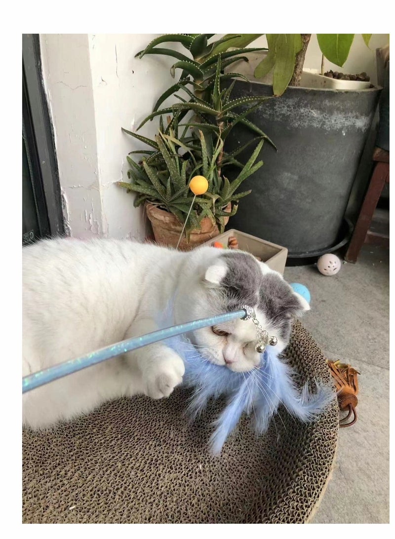 KASTWAVE Teaser Cat Toy, 6 Pack Wands for Kittens Playing, Interactive With Feather and Bell Indoor Cats, Toys Kitten Training - Image 5