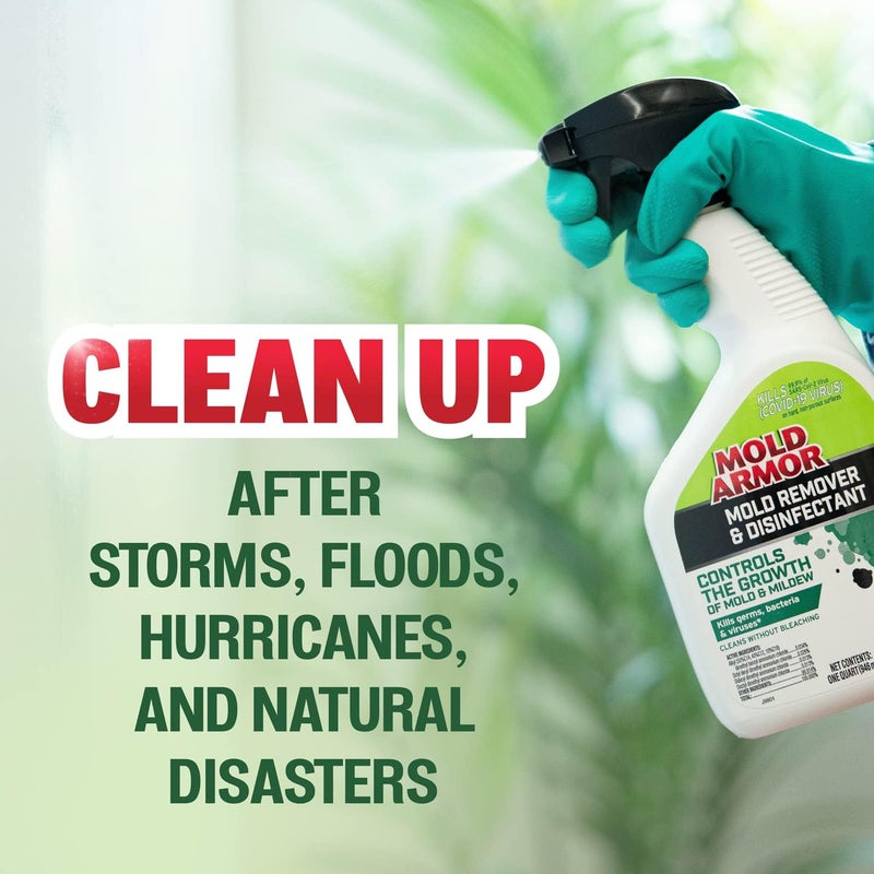 mold armor Mold Remover & Disinfectant Cleaner, 32 oz. Spray Bottle, Inhibits Growth of Mold, Kills 99.9% of Household Bacteria and Viruses, Easy-To-Use Mildew and Mold Control Solution - Image 2