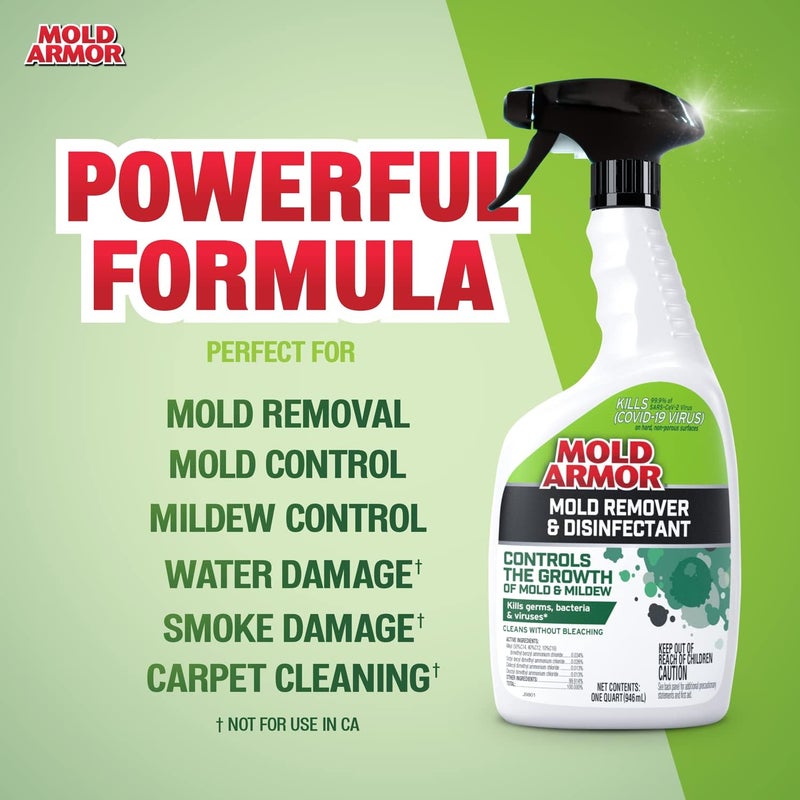 mold armor Mold Remover & Disinfectant Cleaner, 32 oz. Spray Bottle, Inhibits Growth of Mold, Kills 99.9% of Household Bacteria and Viruses, Easy-To-Use Mildew and Mold Control Solution - Image 5