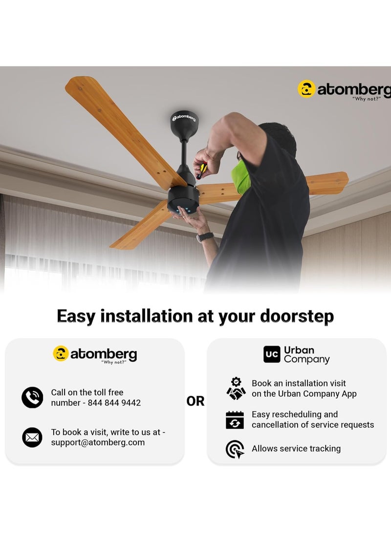 atomberg Renesa 1200mm BLDC Motor 5 Star Rated Sleek Ceiling Fans with Remote | Upto 65% Energy Saving White & Black  - Image 4