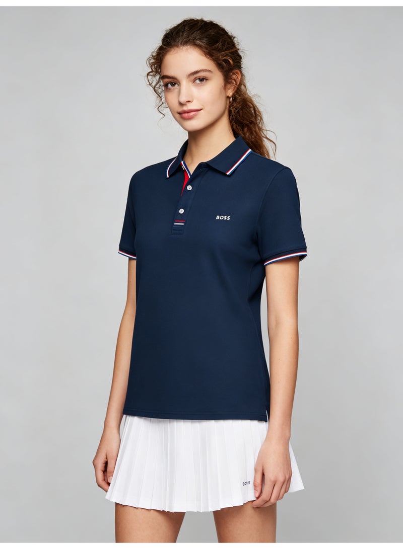 BOSS Unisex Short Sleeve Polo Shirt Casual Everyday Wear Navy Blue - Image 4