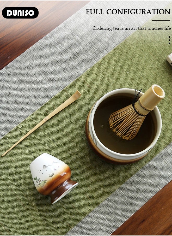 DUNISO Matcha Whisk Set, 4pcs Japanese Tea Set,Matcha Whisk,Traditional Scoop, Matcha Bowl, Ceramic Whisk Holder,Traditional Matcha Tool Set for Matcha Tea Ceremony  - Image 3